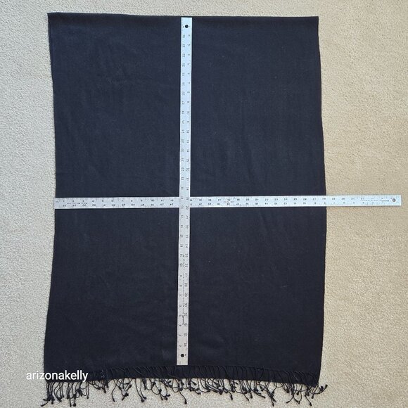 Chateau Robert Accessories - Chateau Robert Cashmere Silk Black Scarf Pashmina